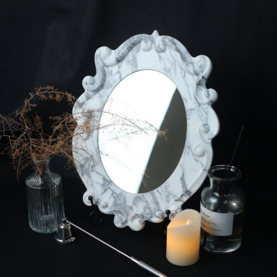 RF-Luxury Marble Onyx LED Makeup Mirror Bathroom Vanity Decor