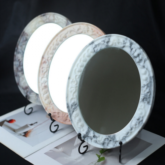 RF-Natural Onyx LED Vanity Mirror | Marble Makeup Mirror for Airbnb Bathroom