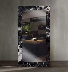 RF-Natural Marble Irregular Free‑Form Wall Mirrors | Luxury Stone Frame Home Decor