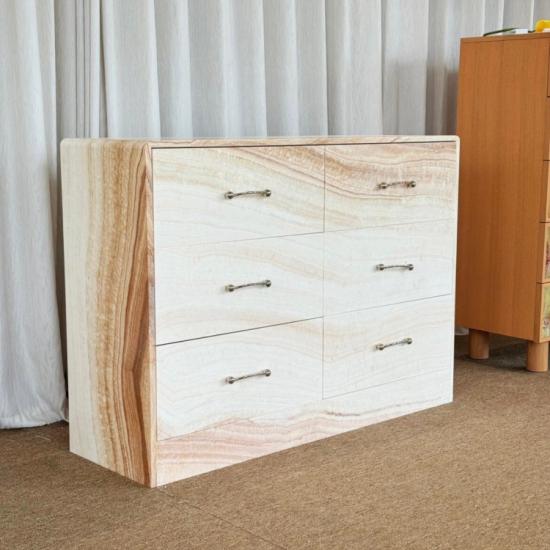 RF Modern Marble Top Chest of Drawers Solid Wood Storage Cabinet Home Furniture