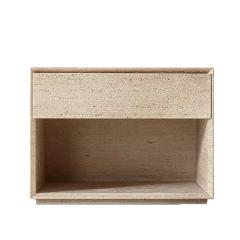 RF Natural Travertine Stackable Desktop Drawer Organizer | Hand Carved Marble Stone Storage Cabinet