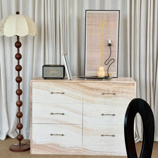 RF Modern Marble Top Chest of Drawers Solid Wood Storage Cabinet Home Furniture