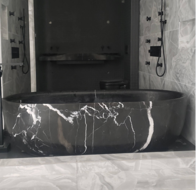 Black marble bathtub shared from customer 